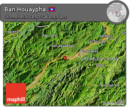 Satellite 3D Map of Ban Houaypha