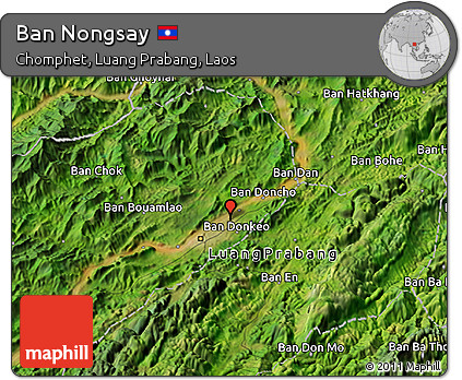 Satellite 3D Map of Ban Nongsay