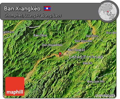 Satellite 3D Map of Ban Xiangkèo
