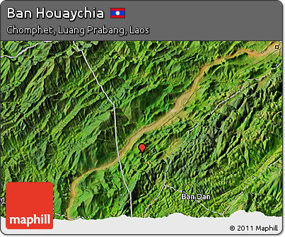 Satellite 3D Map of Ban Houaychia