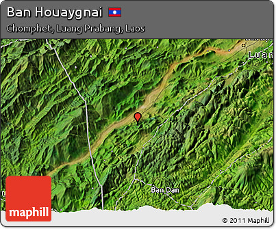 Satellite 3D Map of Ban Houaygnai