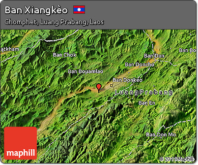 Satellite 3D Map of Ban Xiangkèo