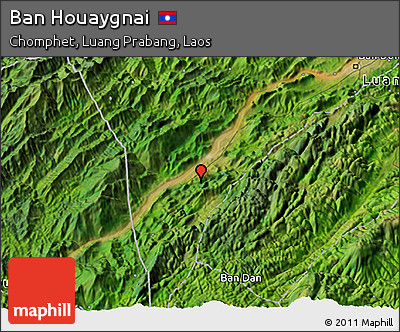 Satellite 3D Map of Ban Houaygnai