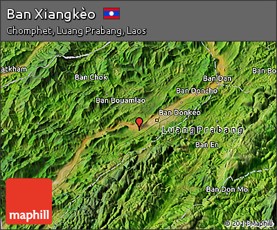 Satellite 3D Map of Ban Xiangkèo