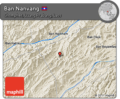 Shaded Relief 3D Map of Ban Nanvang