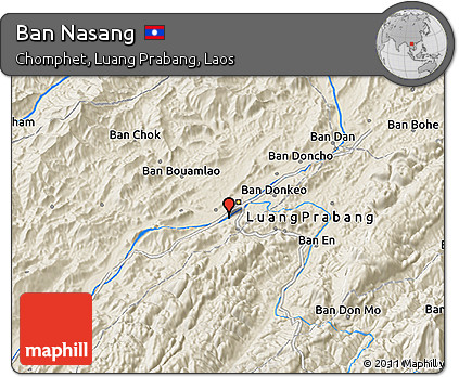 Shaded Relief 3D Map of Ban Nasang