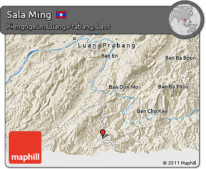 Shaded Relief 3D Map of Sala Ming