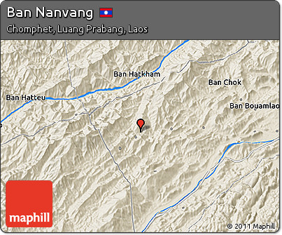Shaded Relief 3D Map of Ban Nanvang