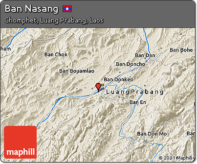Shaded Relief 3D Map of Ban Nasang