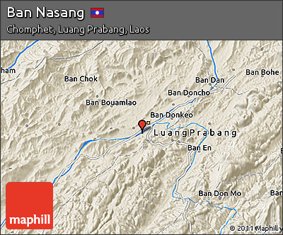 Shaded Relief 3D Map of Ban Nasang