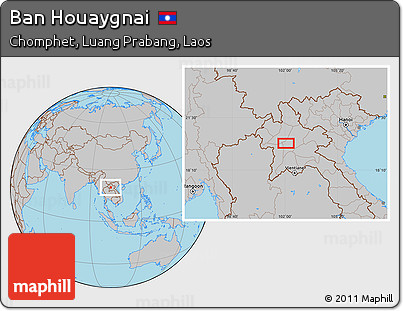 Gray Location Map of Ban Houaygnai