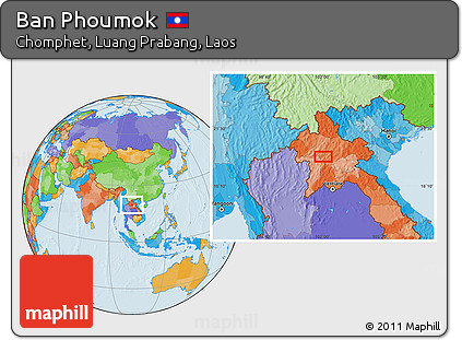 Political Location Map of Ban Phoumok
