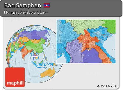 Political Location Map of Ban Samphan