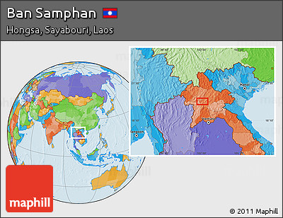 Political Location Map of Ban Samphan