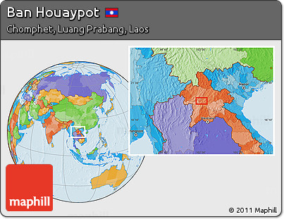 Political Location Map of Ban Houaypot