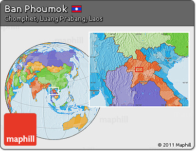 Political Location Map of Ban Phoumok