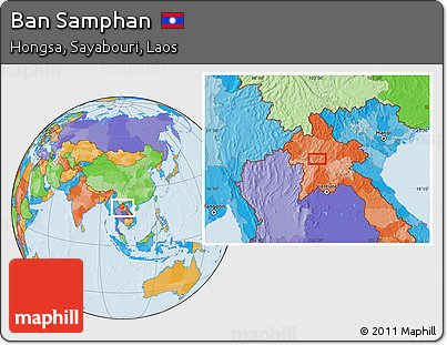 Political Location Map of Ban Samphan
