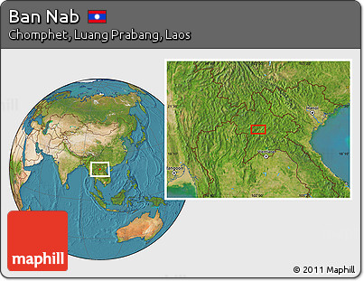 Satellite Location Map of Ban Nab