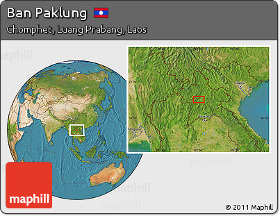 Satellite Location Map of Ban Paklung
