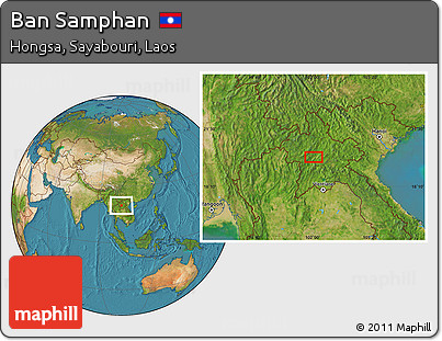 Satellite Location Map of Ban Samphan