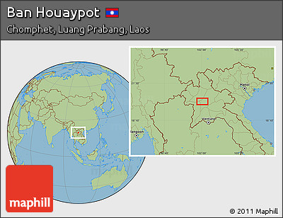 Savanna Style Location Map of Ban Houaypot