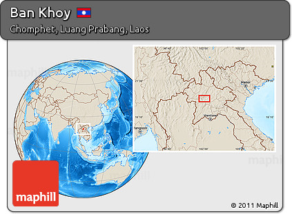 Shaded Relief Location Map of Ban Khoy