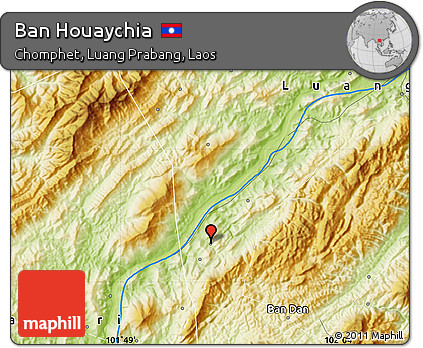 Physical Map of Ban Houaychia