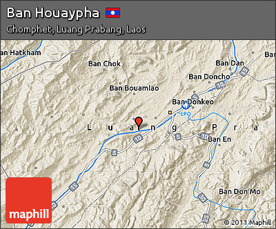 Shaded Relief Map of Ban Houaypha