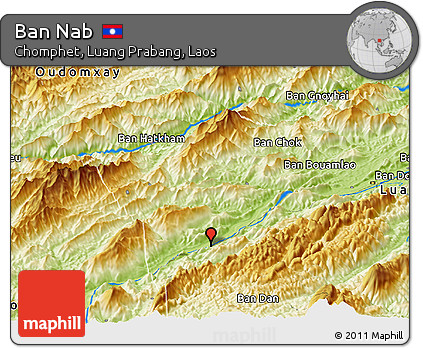 Physical Panoramic Map of Ban Nab