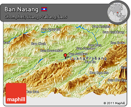Physical Panoramic Map of Ban Nasang