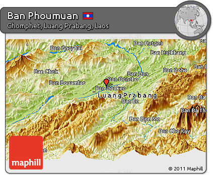 Physical Panoramic Map of Ban Phoumuan