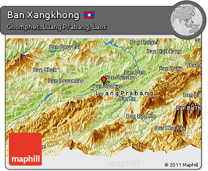 Physical Panoramic Map of Ban Xangkhong