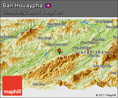 Physical Panoramic Map of Ban Houaypha