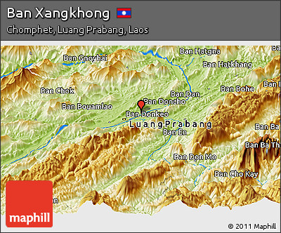 Physical Panoramic Map of Ban Xangkhong