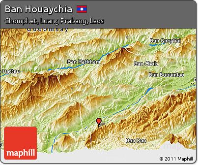 Physical Panoramic Map of Ban Houaychia