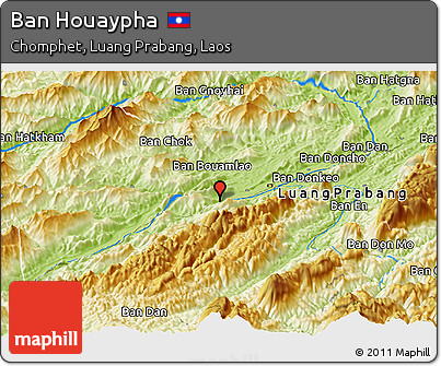 Physical Panoramic Map of Ban Houaypha