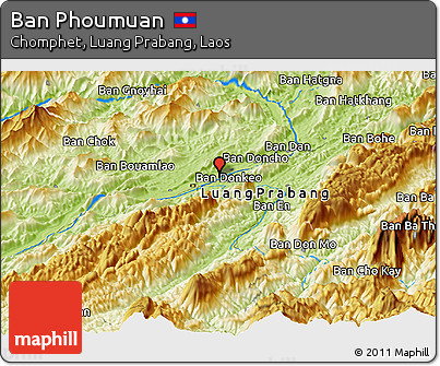 Physical Panoramic Map of Ban Phoumuan