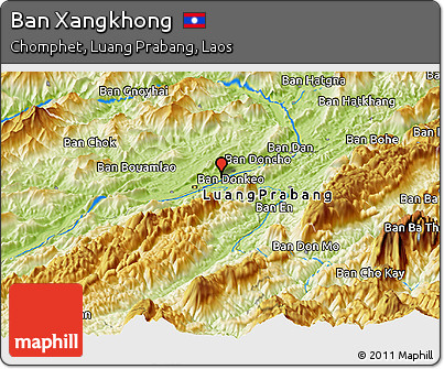 Physical Panoramic Map of Ban Xangkhong