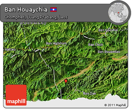Satellite Panoramic Map of Ban Houaychia