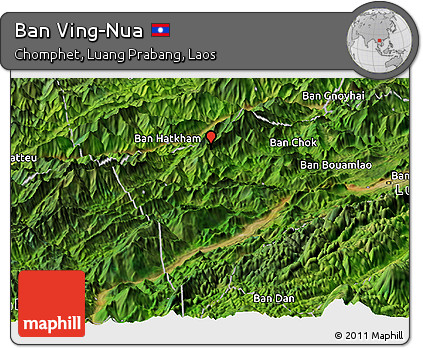 Satellite Panoramic Map of Ban Ving-Nua