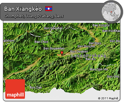 Satellite Panoramic Map of Ban Xiangkèo