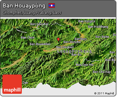 Satellite Panoramic Map of Ban Houaypông