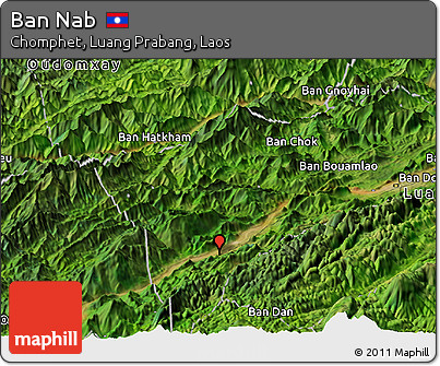 Satellite Panoramic Map of Ban Nab
