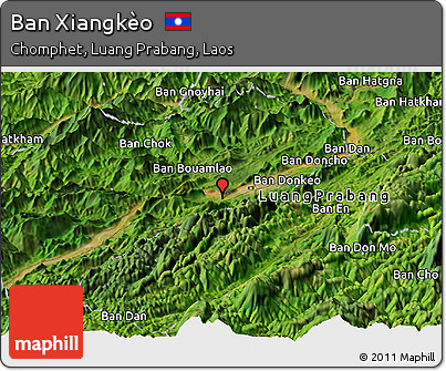Satellite Panoramic Map of Ban Xiangkèo