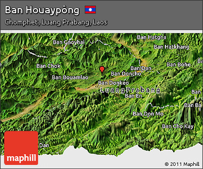 Satellite Panoramic Map of Ban Houaypông
