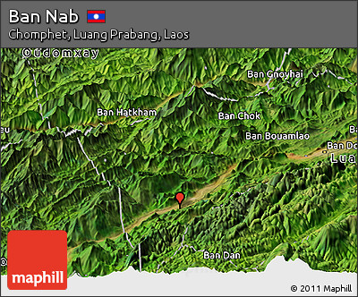 Satellite Panoramic Map of Ban Nab