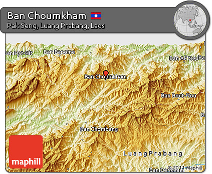 Physical 3D Map of Ban Choumkham