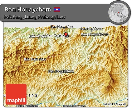 Physical 3D Map of Ban Houaycham