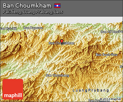 Physical 3D Map of Ban Choumkham