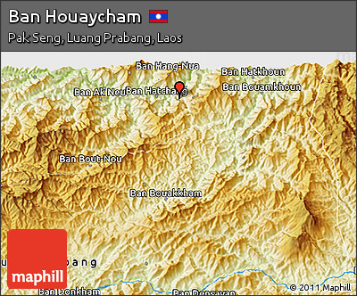 Physical 3D Map of Ban Houaycham